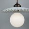 Mid-Century French Opaline Glass Pendant Light, 1950s 7