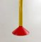 Lámpara de suspensión en rojo y amarillo, Italia, años 80, Imagen 8