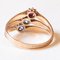 Antique 14k Yellow Gold Triple Ring with Imitation Ruby ​, Mine Cut Diamond and Sapphire, 1920s, Image 4