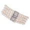 Bracelet Rétro en Perles, Diamants et Platine, 1960s 1