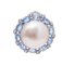 Sapphires, Diamonds, Pealrs and 14 Karat White Gold Earrings, 1970s, Set of 2 2