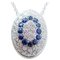 Sapphires, Diamonds and 18 Karat White Gold Pendant Necklace 1