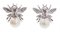 Sapphires, Diamonds, Pearls and 14 Karat White Gold Fly Earrings, Set of 2, Image 3