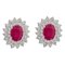 Rubies, Diamonds and 18 Karat White Gold Earrings, Set of 2 1