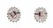 Boucles d'Oreilles en Or Blanc 18k, Rubis et Diamants, Set de 2 3