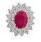 Orecchini con rubini, diamanti e oro bianco a 18 carati, set di 2, Immagine 2
