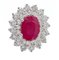 Rubies, Diamonds and 18 Karat White Gold Earrings, Set of 2, Image 2