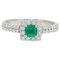 Emerald, Diamonds and 18 Karat White Gold Ring 1