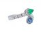 Emerald, Sapphire, Diamonds and 18 Karat White Gold Ring 2