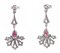 Orecchini pendenti con rubini, diamanti e oro bianco a 14 carati, anni '80, set di 2, Immagine 3