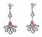 Rubies, Diamonds and 14 Karat White Gold Dangle Earrings, 1980s, Set of 2 3