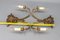 Apliques de dos luces con cabeza de carnero Palladio de metal dorado y madera dorada, años 60. Juego de 2, Imagen 19