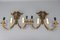 Apliques de dos luces con cabeza de carnero Palladio de metal dorado y madera dorada, años 60. Juego de 2, Imagen 17
