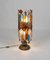 Floor Lamp in Wrought Iron and Hammered Glass from Longobard, 1970s 9