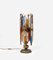 Lámpara de pie de hierro forjado y vidrio martillado de Longobard, años 70, Imagen 13