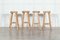 Tabourets d'Artiste Mid-Century en Pin dans le style de Charlotte Perriand, Set de 4 2