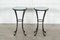 English Wrought Iron & Marbled Glass Side Tables, Set of 2 5