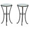 English Wrought Iron & Marbled Glass Side Tables, Set of 2, Image 1