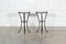 English Wrought Iron & Marbled Glass Side Tables, Set of 2 10