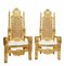 Hand Carved Gilt Throne Armchairs with Lions Heads, Set of 2 1