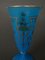 Vases Cornet Antiques en Opalin avec Fond Bleu et Rehauts de Doré, 1800s, Set de 2 8