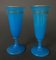 Vases Cornet Antiques en Opalin avec Fond Bleu et Rehauts de Doré, 1800s, Set de 2 4