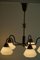 Danish Modern Five-Headed Chandelier in Opal Glass and Brass, 1940s 17