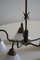 Danish Modern Five-Headed Chandelier in Opal Glass and Brass, 1940s, Image 7