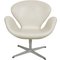 Swan Chair in White Leather by Arne Jacobsen for Fritz Hansen, 1980s 1
