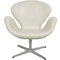 Swan Chair in White Leather by Arne Jacobsen for Fritz Hansen, 1980s, Image 1