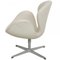 Chaise Swan en Cuir Blanc par Arne Jacobsen pour Fritz Hansen, 1980s 4