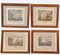 Fishing, 1800s, Etchings, Framed, Set of 4 1