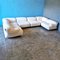 Modular Sofa Mod. Fodra in White Linen Coating by Vico Magistretti for Cassina, 1970s 1