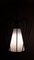 Deutsche Vintage Mid-Century Deckenlampe mit schwarzem Drahtgestell und gestreiftem cremefarbenem Glasschirm auf Messinghalterung, 1950er 5