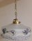 Lampada Art Nouveau con paralume in vetro dipinto a mano con bordo adatto e montatura in ottone, Germania, fine XIX secolo, Immagine 4