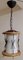 Mid-Century German Ceiling Lamp with Frame Maple Wood, Black Wire and Brass & Cream-White Glass Shade 2