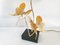 Large Vintage Italian Butterflies Table Lamp in Gilded Brass, 1970s, Image 8