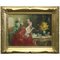 Raffaele Zeloni, escena galante, década de 1890, óleo sobre tabla, enmarcado, Imagen 1