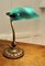 Early 20th Century Copper and Green Glass Barristers Desk Lamp, 1920s, Image 12