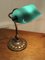 Early 20th Century Copper and Green Glass Barristers Desk Lamp, 1920s, Image 10