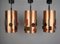 Vintage Pendant Lights in Copper with Colored Plastic Inserts, 1970s, Set of 3 3