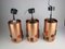 Vintage Pendant Lights in Copper with Colored Plastic Inserts, 1970s, Set of 3 2