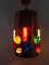 Lampes à Suspension Vintage en Cuivre avec Inserts en Plastique Coloré, 1970s, Set de 3 8