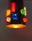 Lámparas colgantes vintage de cobre con inserciones de plástico de colores, años 70. Juego de 3, Imagen 9