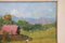 Amedeo Merello, Countryside Landscape with Peasants, 1960s, Oil on Canvas, Framed 5