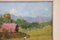 Amedeo Merello, Paesaggio di campagna con contadini, anni '60, Olio su tela, Con cornice, Immagine 5