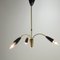 Lámpara de techo italiana de tres brazos con latón, años 60, Imagen 3