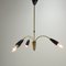 Italian 3-Armed Ceiling Light with Brass, 1960s, Image 9