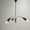 Italienische 3-armige Deckenlampe aus Messing, 1960er 9