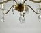 Lámpara de araña de cristal y latón dorado, Francia, años 20, Imagen 9
